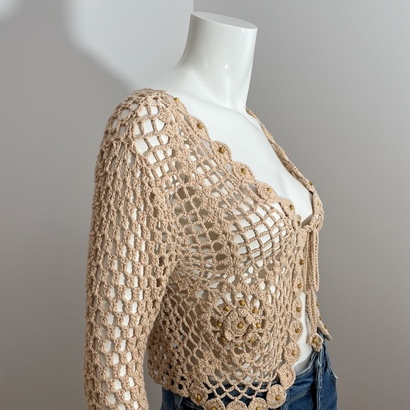[S] NEW LOOK Crochet Knit Top - Picture 3 of 6